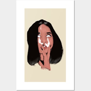 PRETTY GIRL HEAD SMOKING Posters and Art